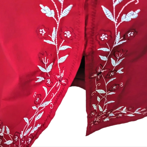 ❤️Embroidered Knee Length/Midi Red Skirt by Autograph New York - Picture 4 of 6